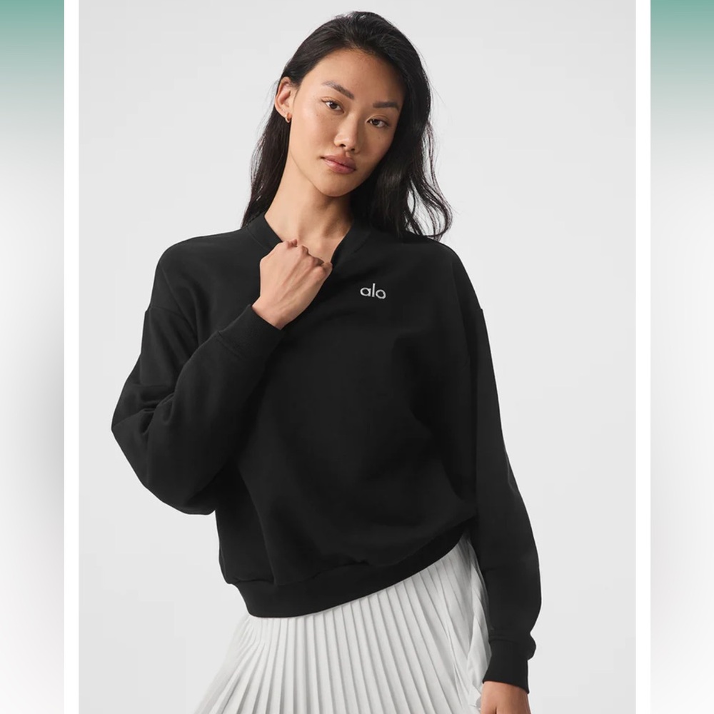 ALO Crew Neck Sweatshirt in Black